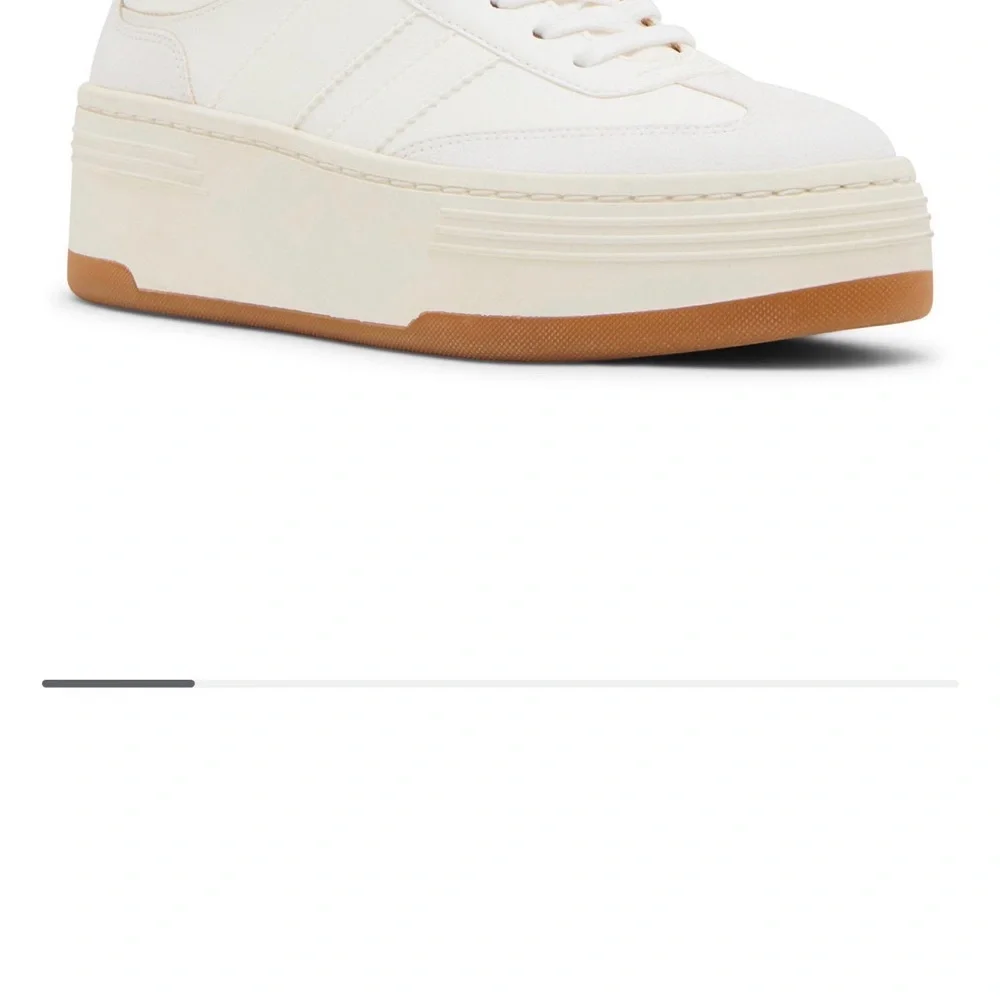 Madden Girl Livvy Women's White and Tan Platform Sneakers - Picture 2 of 5